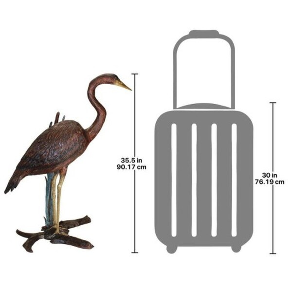 Herons In Reeds Bronze Water Feature Set 35"